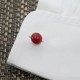 Bouton de manchette homme pierre rouge