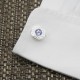 bouton de manchette cristal homme mariage bleu